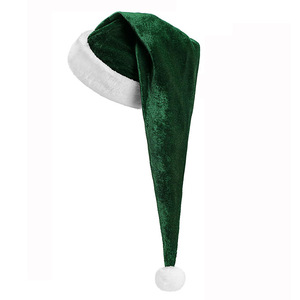 Nouveaux chapeaux de Père Noël de luxe en velours avec bordure en <span class=keywords><strong>fourrure</strong></span>, imprimés en relief, multicolores, pour adultes, vente en gros, personnalisables, deux tailles - Product Image 5