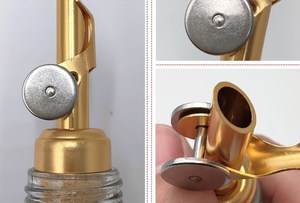 Verseur d'huile à débit réglable, bec verseur en acier inoxydable avec <span class=keywords><strong>bouchon</strong></span> hermétique réutilisable pour huile d'olive, vinaigre et distributeur - Product Image 6