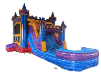 Structure gonflable commerciale de qualité supérieure, à usage humide ou sec, avec toboggan combiné et piscine gonflable amovible, vente en gros