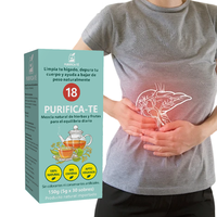 Thé Détoxifiant Hépatique aux Herbes Naturelles, 18 Saveurs, Vente en Gros Mondiale, Extrait Herbal pour la Détoxification du Foie, 150g (30 Sachets)