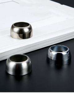 Stainless Steel Chrome Finish Ball Flange Round Tube Seat Bracket <b>for</b> Wardrobe <b>Clothes</b> <b>Hanger</b> <b>Door</b> Mount Non-Detachable - Product Image 5