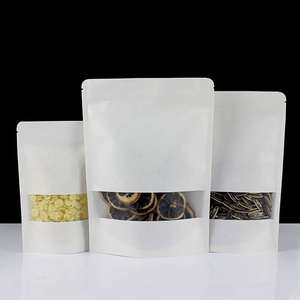 Sacs en papier kraft blancs à fond plat pour snacks, biscuits, pain, bonbons, nuggets, fabrication directe <span class=keywords><strong>d</strong></span>'usine, impression rapide - Product Image 1