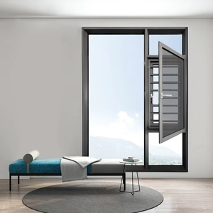 <span class=keywords><strong>Ventanas</strong></span> Plegables Modernas con Marco de Aluminio Negro, Insonorizadas, con Malla de Acero Inoxidable para Jardín, Baños y Dormitorios - Product Image 3