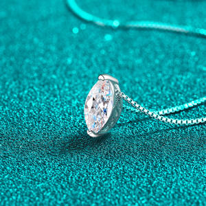 Venta al por mayor de alta calidad 1ct Marquise Cut Moissanite diamante collar 925 plata esterlina mujeres ojo Collar para fiesta - Product Image 4
