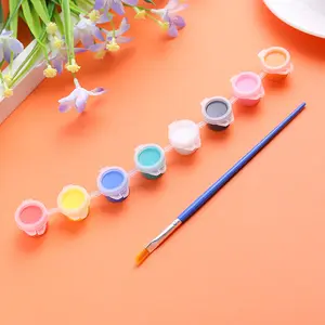 Xin bowen Factory Direkt verkauf DIY Kinder 8 Topfst reifen 3ML Set Umwelt freundliche Acrylfarbe mit Kunststoff pinsel