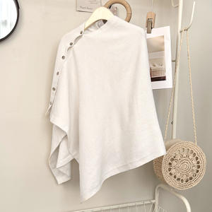 Lüks giyilebilir şal eşarp kış sıcak asimetrik battaniye Wrap 2 in 1 moda panço boyun isıtıcı yumuşak ekose pelerin - Product Image 4