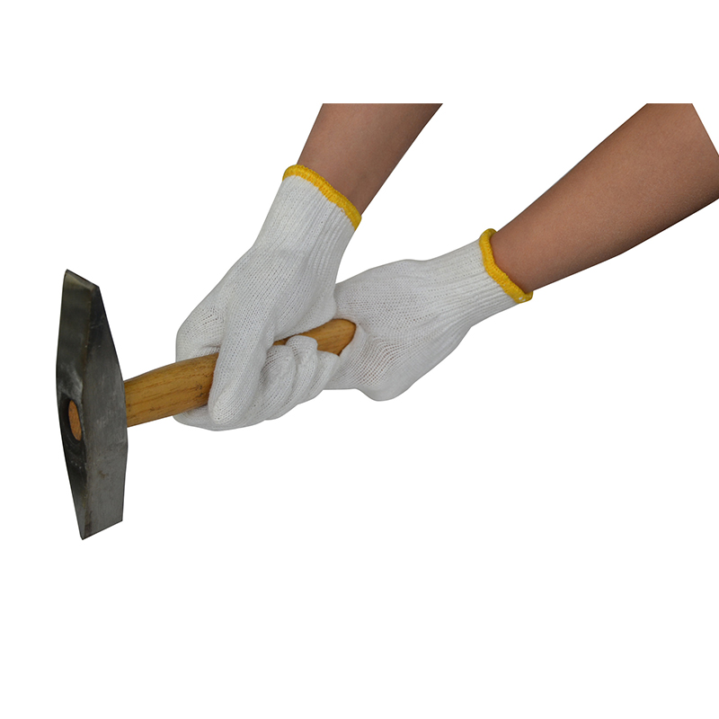 White Cotton Knitted Work Gloves for Labor