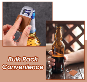 Portachiavi in Vera Pelle con Apribottiglie, Cucito a Mano, Anello Portachiavi in Acciaio Inossidabile, Strumento da Bar Tascabile, Regalo Vintage <span class=keywords><strong>per</strong></span> Uomo - Product Image 4