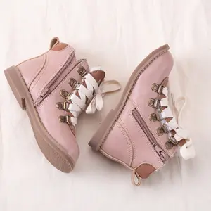 Hoa Ren Da Cao Hàng Đầu Mắt Cá Chân Booties Top Bán Châu Âu Thời Trang Giày Cho Trẻ Em