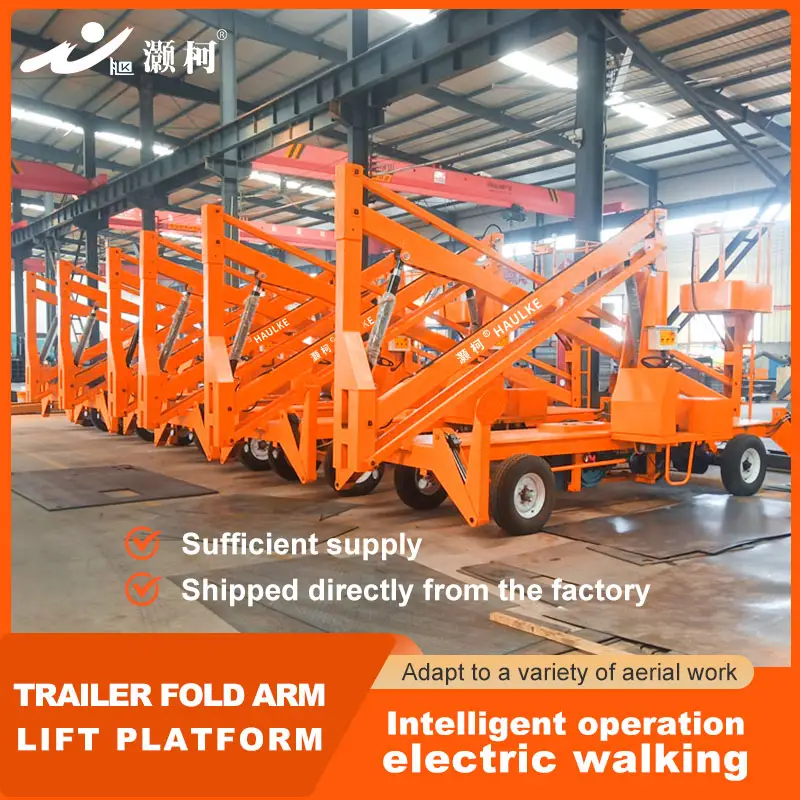 Low Maintenance 35-80ft Mobile Tow Behind Truck Mounted Telescopic Boom Lift