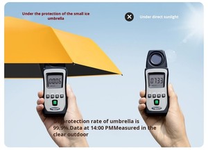 Parapluie pliable 5 sections léger et compact avec revêtement noir, commande manuelle, protection solaire et UV pour adultes, cadeaux d'affaires - Product Image 6
