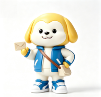 Figurine personnalisée de chiot en PVC et ABS, statue de personnage de dessin animé, usine chinoise OEM, figurine personnalisée pour la vente en gros de produits de marque
