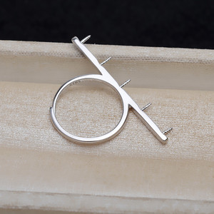 Anillo Abierto de Plata S925 Wenchi con Perla Ajustable 7-8 DIY 17081, Base Vacía para Joyería - Product Image 4
