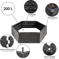 6 éléments muraux 6 lit surélevé en plastique composite jardinière de lit de jardin cadre froid lit de légumes boîte à fleurs