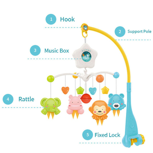 Baby Toys 0-6 Months <strong>Musical</strong> Bed Bell Rattle Infant Toy Baby <strong>Mobile</strong> <strong>Musical</strong> <strong>Cot</strong> With Projector - Product Image 4