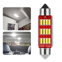 Lumière de toit LED pour voiture FY 4014-12smd, lampe de lecture double point pour camion, éclairage de plaque d'immatriculation 31/36/39/41MM 1.7W 104lm