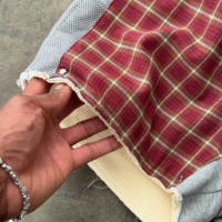 Shorts pour hommes personnalisés, style streetwear décontracté, 100% coton gaufré, patchwork, taille élastique, à carreaux, vintage, avec cordon de serrage