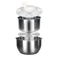 Praktische keukensalade-dehydrator 6L grote roestvrijstalen groenteslinger met beschermende PP-afdekking