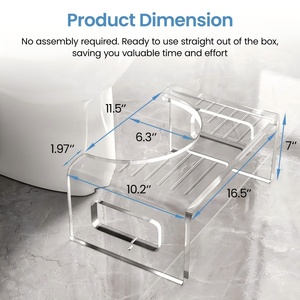 Sgabello da Bagno Trasparente da 7 Pollici, Pedana per WC, Portatile, Facile da Installare, Regalo Salutare per Donne e Uomini - Product Image 2