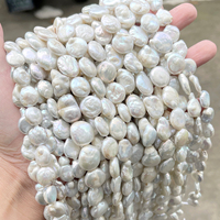 Perles baroques blanches naturelles, perles d'eau douce irrégulières, brin de perles, matériel artisanal pour la fabrication de bijoux DIY