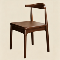 Chaise de salle à manger contemporaine en bois massif avec coussin de siège en cuir - Chaises de salle à manger écologiques et imperméables pour hôtels et restaurants