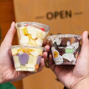 Gobelets en plastique transparent de 180 ml et 250 ml pour gâteaux, desserts et yaourts, qualité alimentaire, avec couvercle, pour crème glacée, faible MOQ - Product Image 3