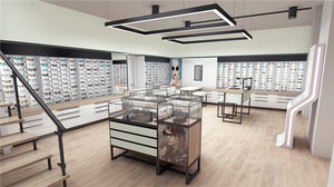 Meubles de décoration de magasin d'optique modernes personnalisés, étagères d'exposition, comptoirs, tables, design d'intérieur de magasin de lunettes - Product Image 4