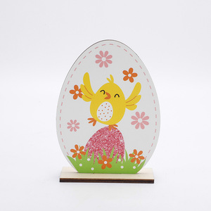 Easter Wooden <b>Egg</b> Ornaments With Chick Design For Indoor Home <b>Decoration</b> Style 1 2 3 4 - Product Image 4