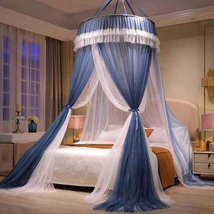 Double Layer <b>Bed</b> Curtain Canopy <b>Drapes</b> 2.2M Round Dome Lace Princess Mosquito Net - Product Image 2