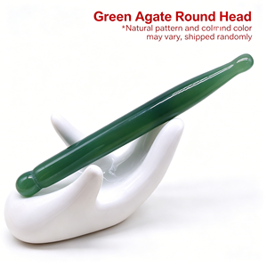 Stylo d'acupuncture en agate naturelle, bâton de massage en <span class=keywords><strong>jade</strong></span>, outil Gua Sha pour le visage et les yeux, grattoir pour points d'acupuncture et méridiens - Product Image 5