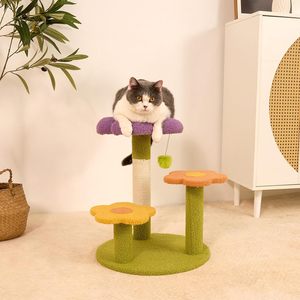 Custom Wholesale New Design Small Cat Climbing Tower Flower Cat Tree with Scratching <b>Post</b> - Product Image 3