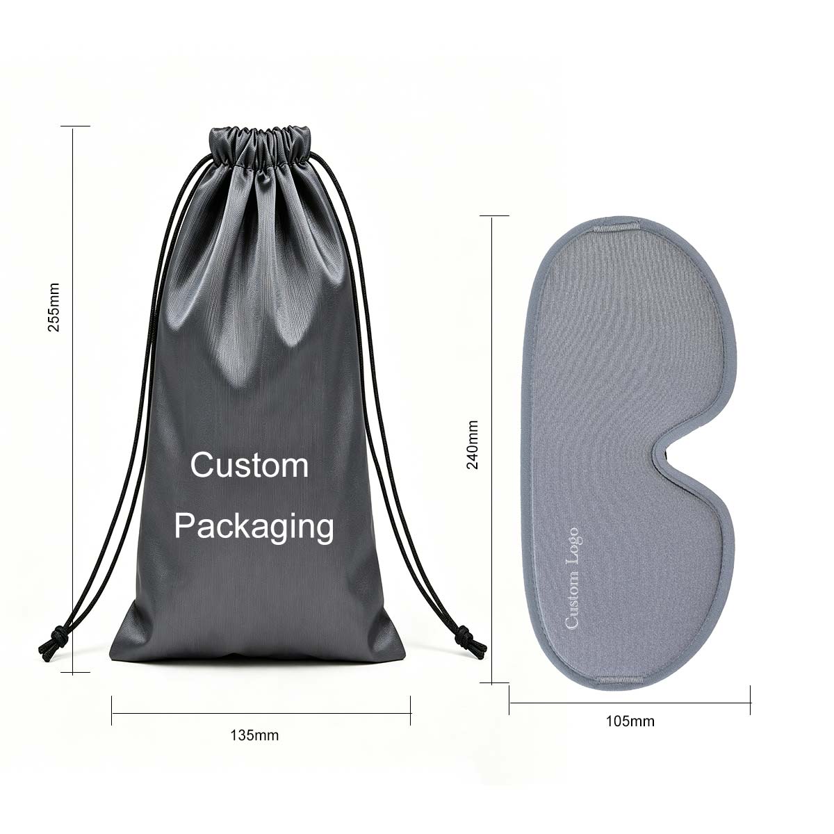 Black(Custom Drawstring Bag)
