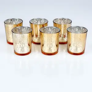 בית שימוש נר זכוכית מחזיק/custom tealight זכוכית נר/חתונה נר זכוכית מיכל עם זהב צבע
