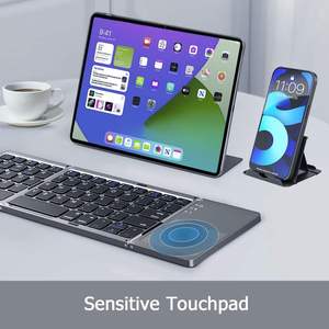 Fabricant professionnel, vente en gros, clavier sans fil Bluetooth pliable personnalisé avec logo, rechargeable, avec pavé tactile pour tablette et ordinateur portable - Product Image 3