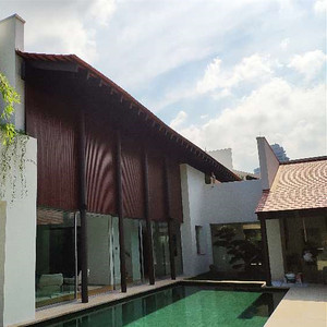Tube En Aluminium De haute Qualité En Bois Profil Bon Look Métal Soleil Treillis Mur Écran de Façade - Product Image 1