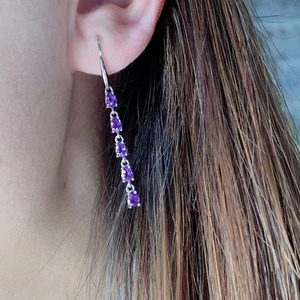<span class=keywords><strong>Orecchini</strong></span> a Goccia in <span class=keywords><strong>Argento</strong></span> Sterling 925 Placcati in Oro con <span class=keywords><strong>Ametista</strong></span> Naturale Viola, di Tendenza e a Buon Prezzo, per Feste o Regalo - Product Image 5