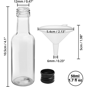 Botellas de chupito de plástico transparente de 50ml al mejor <span class=keywords><strong>precio</strong></span>, tapas doradas cuadradas sin fugas, serigrafía, Perfume, whisky, <span class=keywords><strong>ron</strong></span>, whisky, 200ml - Product Image 6