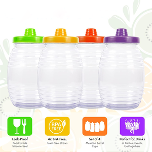 Vasos <span class=keywords><strong>de</strong></span> Plástico Mini Vitroleros Mexicanos <span class=keywords><strong>de</strong></span> 16oz y 32oz con Tapas y Pajitas, Diseño Clásico, Aptos para Alimentos, OEM ODM, para <span class=keywords><strong>España</strong></span> Abbey's - Product Image 4