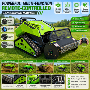 Free shipping All In One Lawn <b>Mower</b> <b>Remote</b> Control 10.2KW Power Engine Farm Rotary Tilling Machine - Product Image 2