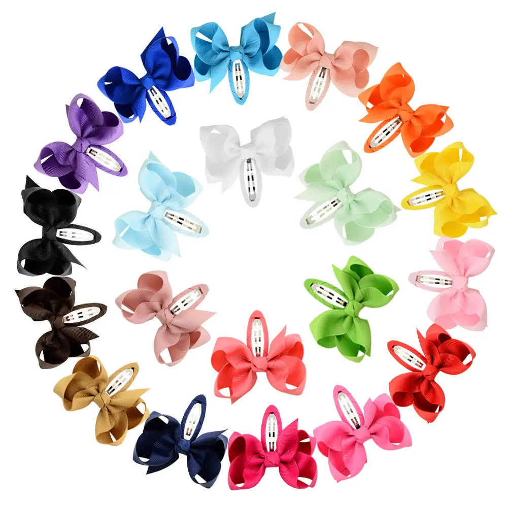 Hot Selling 20 Colors Ribbon Hair Bows Clips Accessories For Baby Girls Children Hair Bow Hair Pins