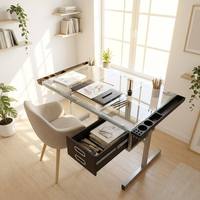 Mesa de Dibujo para Ilustradores con Cajones, Escritorio de Diseño para Oficina en Casa, Estación de Dibujo Híbrida para Arte Digital con Bandeja Lateral