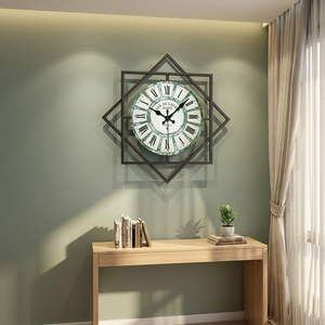 Modern Geometric Wall <b>Clock</b> Metal Frame Analog Quartz Silent Living Room Decor - Product Image 6