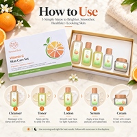 Ensemble de soins de la peau pour femmes à l'acide hyaluronique fermenté, à la niacinamide, à la vitamine C, à l'acide tranexamique, antioxydant, hydratant, éclaircissant, correcteur de taches brunes