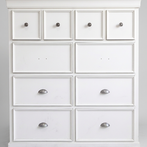 Commode en bois minimaliste moderne à 10 tiroirs - Meuble de rangement spacieux en finition blanc/noir polyvalente - Product Image 2