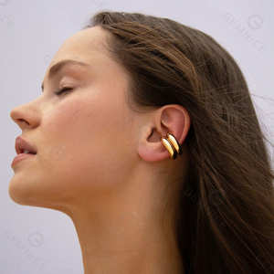 <span class=keywords><strong>Orecchini</strong></span> a clip Gemnel non forati, a cupola spessa, placcati oro 18K, senza piercing, a clip per l'orecchio - Product Image 5