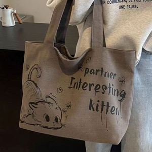 Bolsa de Lona al por Mayor para Mujer con Estampado de Dibujos Animados, Gran Capacidad, Versátil, Ideal para Viajes y Desplazamientos - Product Image 1