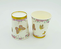 Vaso de papel desechable estampado en caliente serie mariposa 7 pulgadas 9 pulgadas plato de papel platos de papel suministros de fiesta de cumpleaños