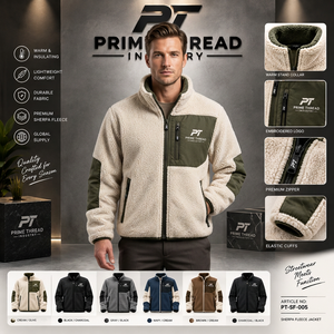 Custom Logo Mens Winter <b>Sherpa</b> Fleece Bomber Jacket Chenille Embroidery OEM Casual Outdoor Coat Warm Windproof Unisex jacket - Product Image 1