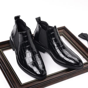 Bottes Chelsea en cuir marron originales faites à la main de luxe pour hommes, bottes à enfiler pour hommes, vente en gros - Product Image 4