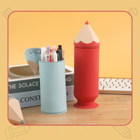 Nouveauté, étui à crayons en silicone pour l'école, sacoche à crayons avec fermeture éclair, logo personnalisé, étui à crayons en silicone